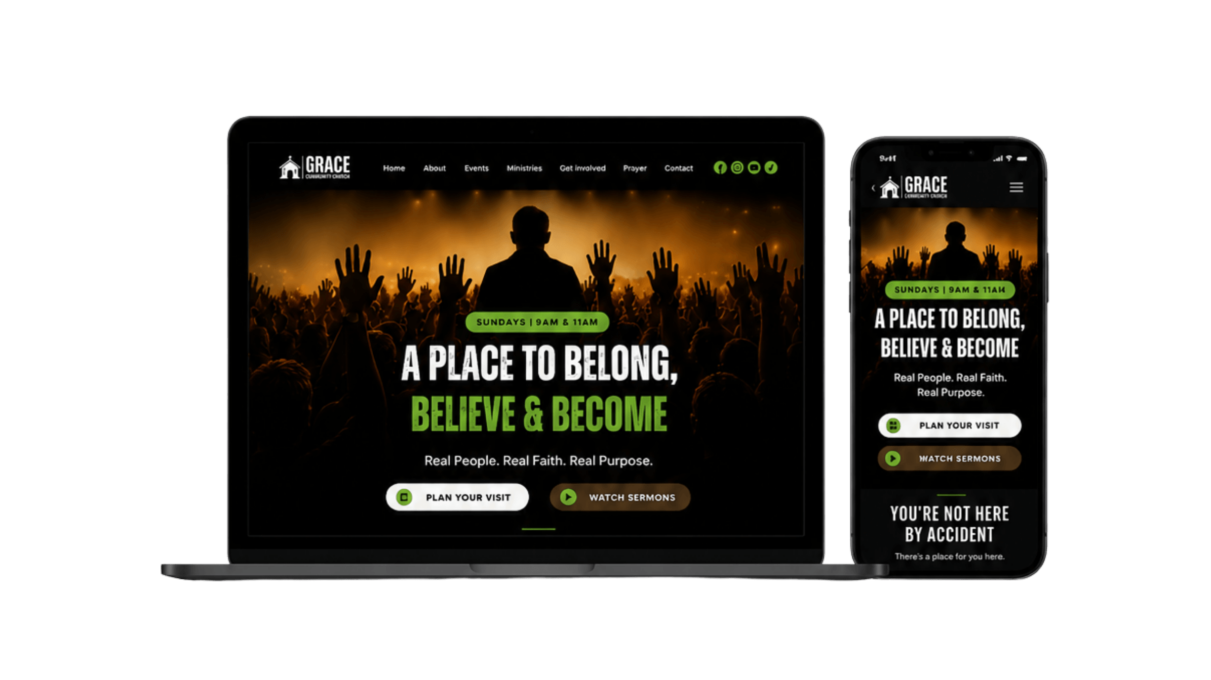 Church website template preview